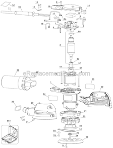 Page A Diagram and Parts List for 343VS Type 1 Porter Cable Sander Polisher